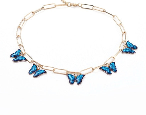 TWEENIE B- ENAMEL BUTTERFLY NECKLACE
