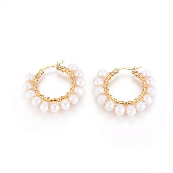 WRAPPED PEARL HOOP