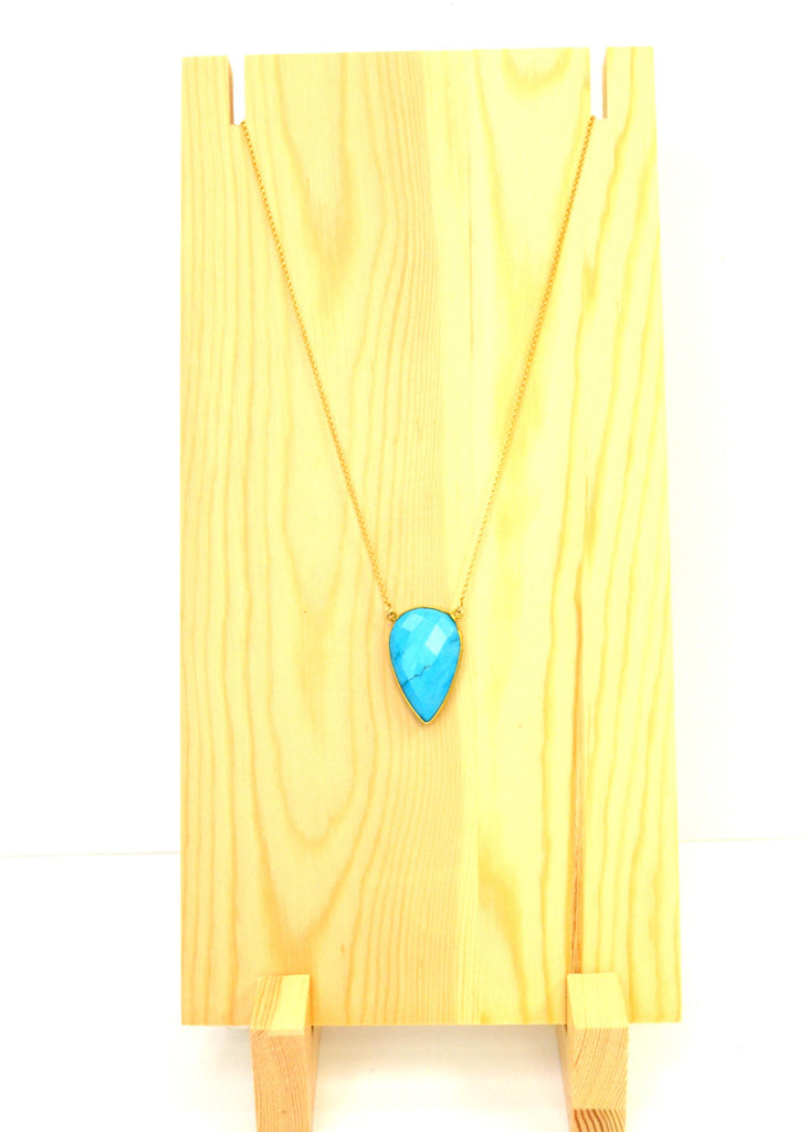 Turquoise Large Upside Down Teardrop Pendant